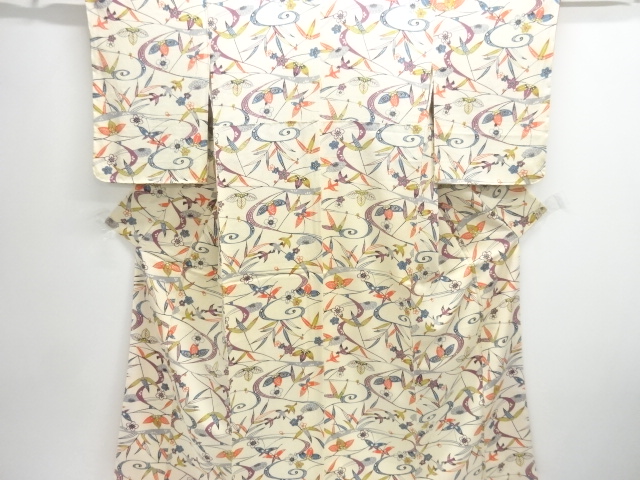 JAPANESE KIMONO / UNUSED KOMON / SHOCHIKUBAI